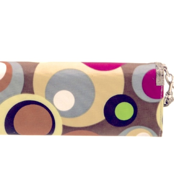 Retro Kate Spade New York Canvas Clutch In Multi- Color Geometric Design - Picture 2 of 6